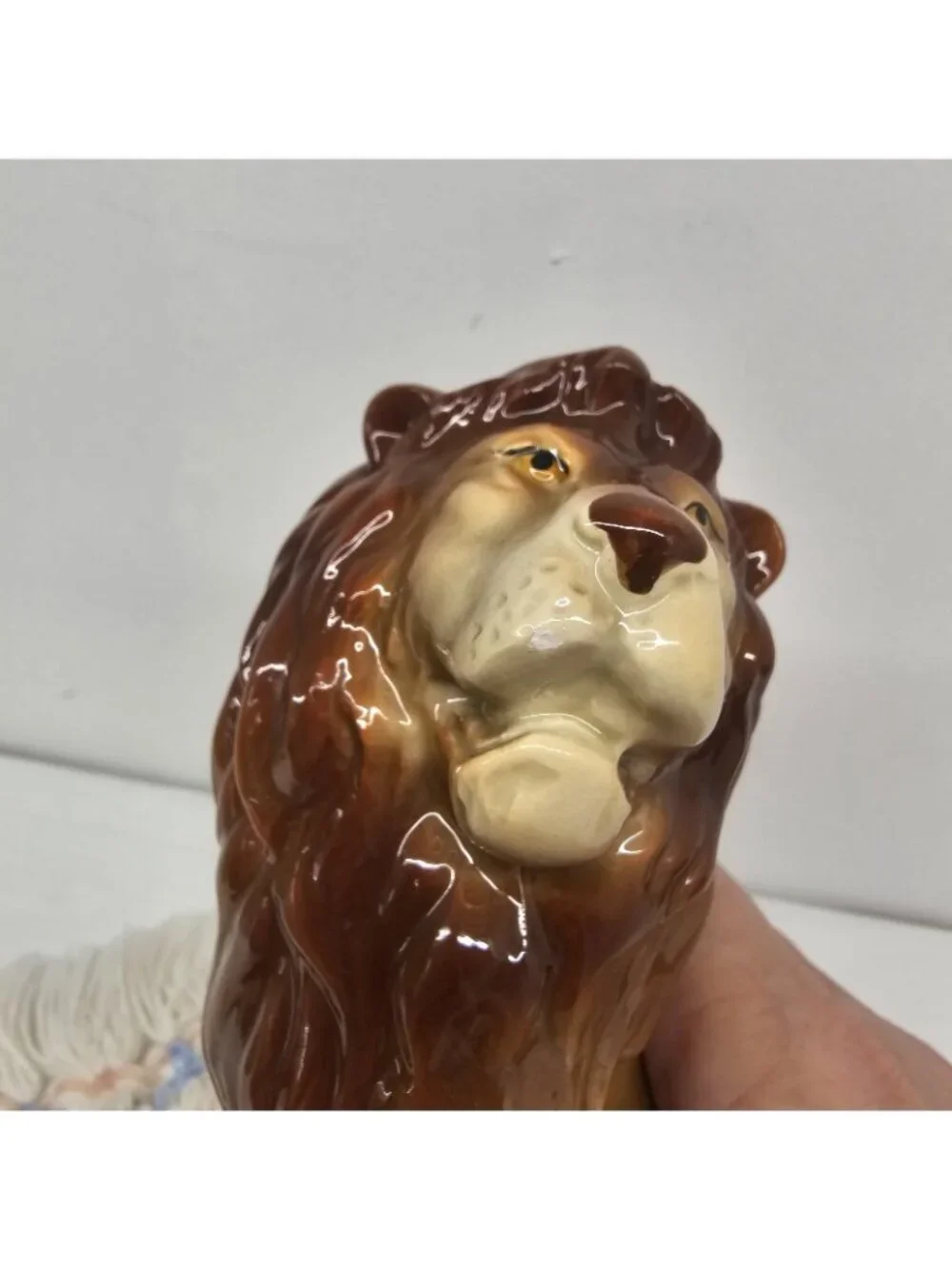 Vintage 1981 Otagiri Lion Ceramic Coin Bank Japan OMC Gold Sticker & Stopper